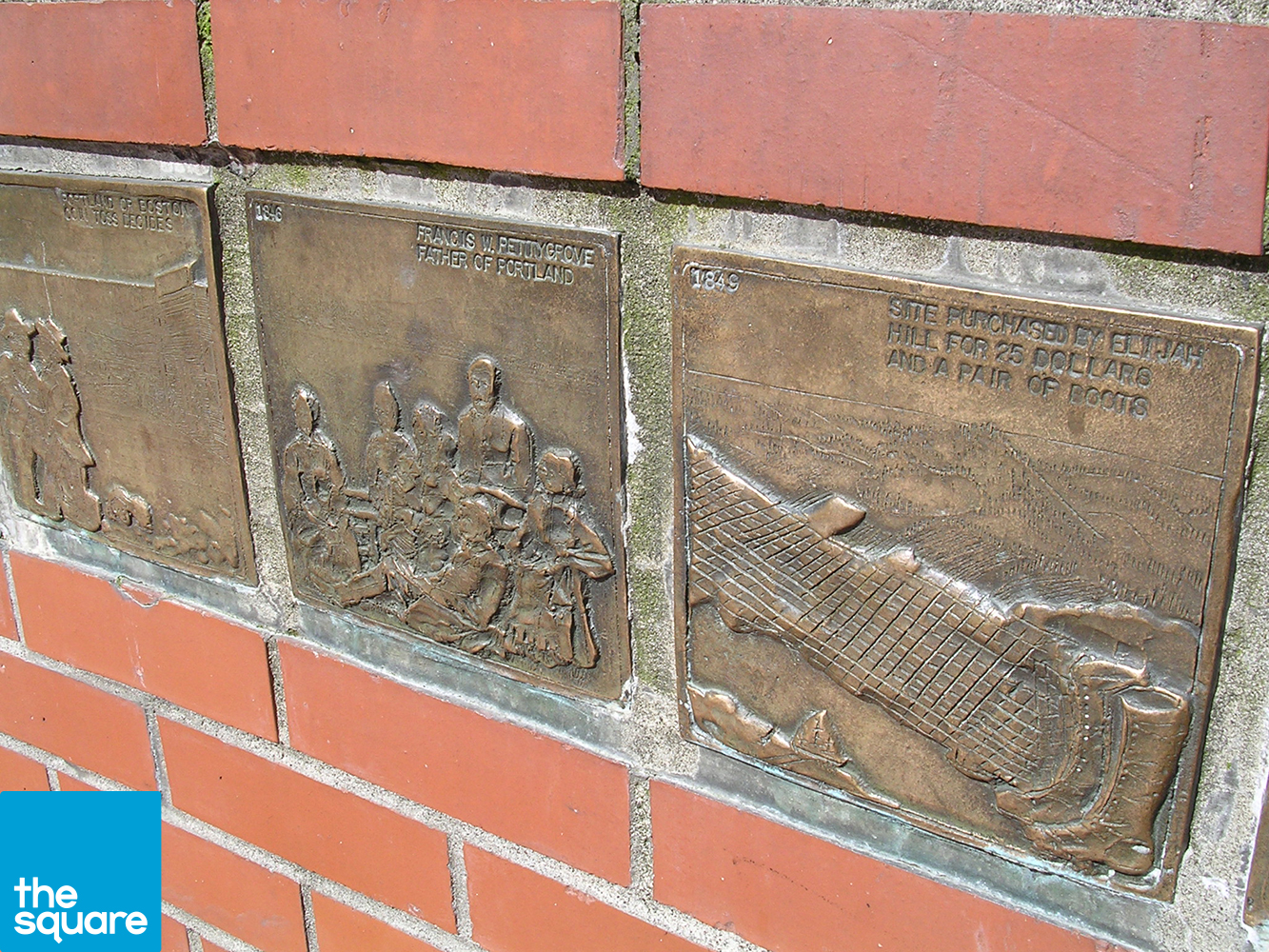 Historic Tiles - Also located in the Small Amphitheater are bronze tiles, handmade by Gail Martin, depicting scenes from Portland’s Past.