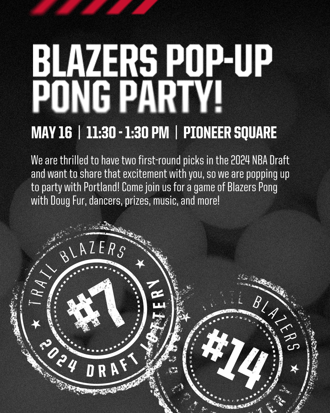 Blazers Pop-up Pong Party